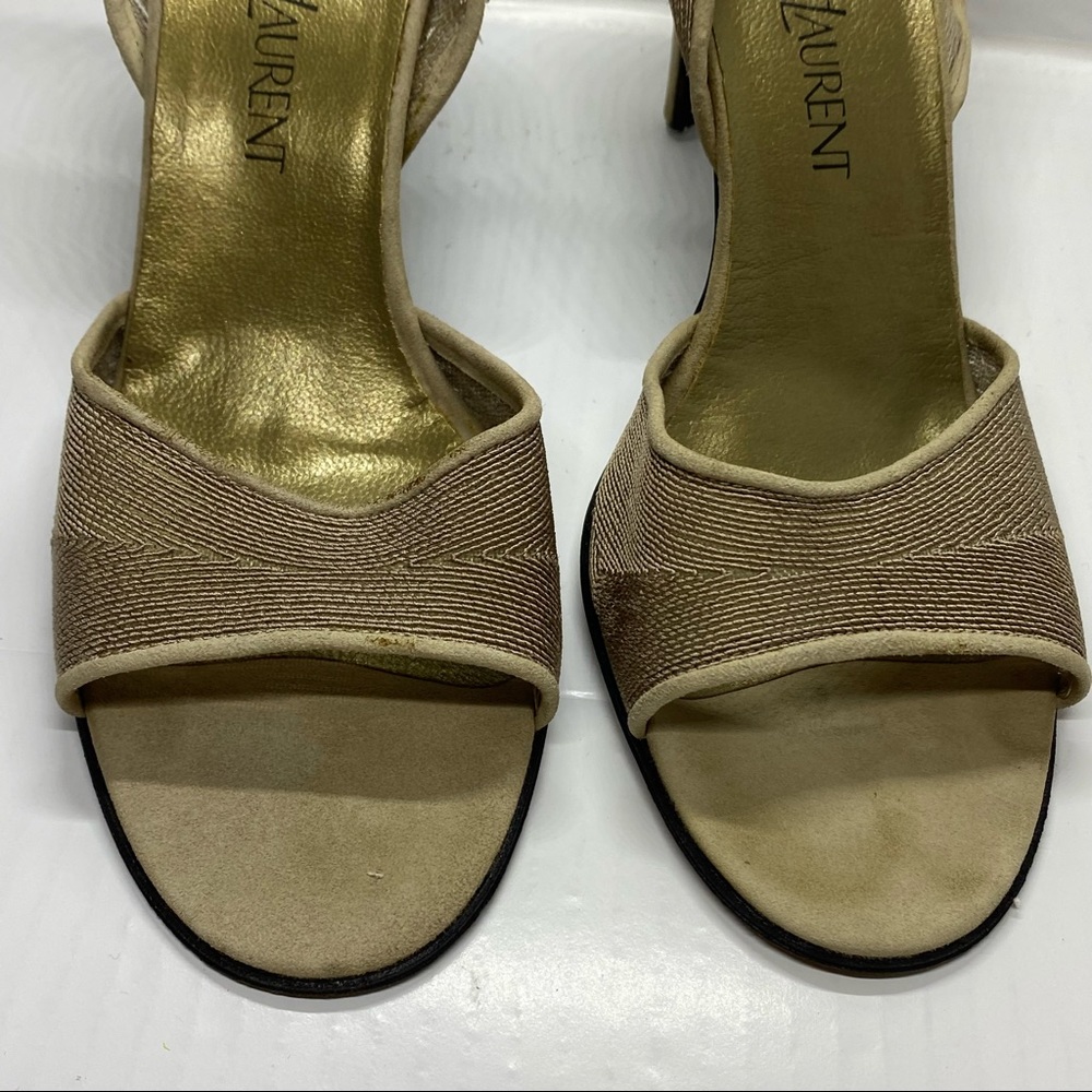 Yves Saint Laurent mesh gold heels 8.5 slingback - Picture 10 of 13